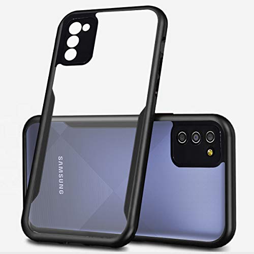Image of Jkobi Hard PC Crystal Bumper Shockproof Back Cover Case for Samsung Galaxy A02s with Camera Protection (Matte Black)