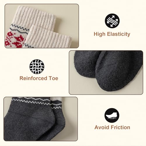 Image of Pleneal Wool Socks for Women - Womens Wool Socks Winter Warm Cozy Knit Sock for Women Men