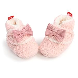 GDSDYM Baby Booties Cozy Fleece Slippers Soft Baby Shoes With Gripper Soles, Winter Warm Infant Newborn Crib Sock Shoes First Walkers