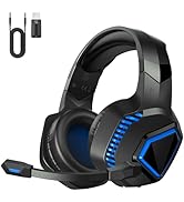 Casque de jeu sans fil pour PS5/PS4/PC/Switch/Mac, casque avec micro...