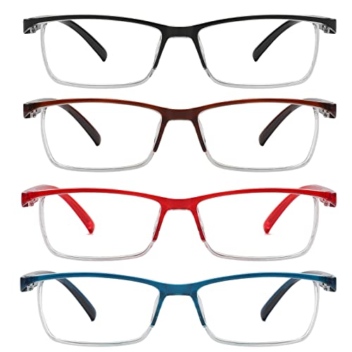 Image of Przene Reading Glasses for Men Women Blue Light Blocking Readers Spring Hinges Lightweight Style Pack
