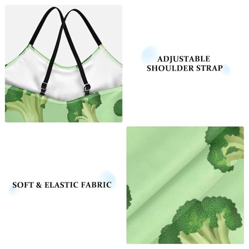 Broccoli Florets Girls One Piece Swimsuits Green Color Sport Halter Swimwear Beach Bathing Suit 3T3