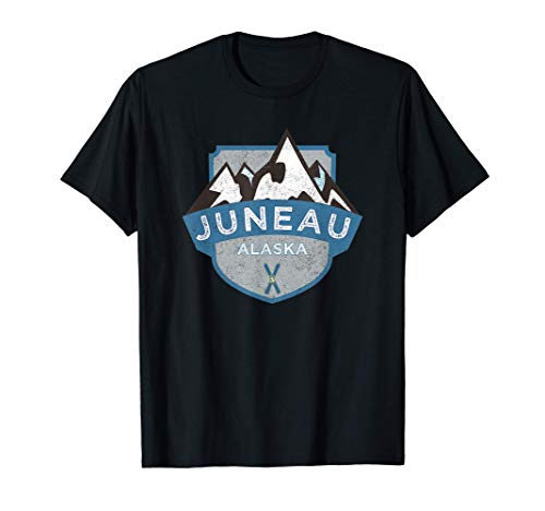 Vintage Juneau, Alaska Illustration / Retro Logo Ski T-Shirt