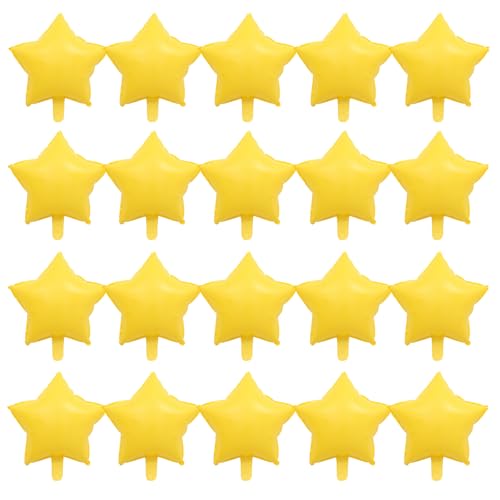 Image of ZHENGYE 18 Inch Yellow Star-Shaped Balloon Aluminum Foil Balloons Wedding Birthday Party Decoration(20 Pcs)