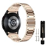 No Gap Galaxy Watch 6 Band 40mm 44mm,VINIUSIKI Galaxy Watch 5 40mm Ultra Thin Metal Strap Compatible with Samsung Galaxy Watch 6 Classic/Watch 5 Pro 45mm/Watch 4 40 44mm/Watch 4 Classic Band,Rose Gold