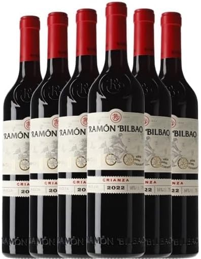 Ramón Bilbao Crianza - Vino tinto D.O. La Rioja, 100% Tempranillo - Caja de 6 botellas X 750ml - Vino Oficial de la Selección Española de Fútbol
