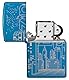 Zippo Sturmfeuerzeug - Skyscraper, High Polish Blue, Laser 360° - Nachfüllbar - Wiederverwendbar - Windfestes Design - Geschenkbox - Made in USA