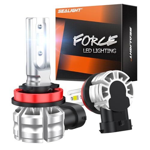 Image of SEALIGHT H11 Fog Light Bulbs, ๐๐๐๐๐๐๐ 6500K Cool White Fog Light Bulbs, 1:1 Size H8 H9 H16 Fog Lamps, 3 Mins Plug-N-Play, Pack of 2