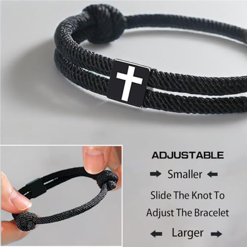 Baptism Gifts Cross Bracelet for Girl, First Communion Confirmation Bless Gifts for Teenage Girls Boys, Kindergarten Preschool Graduation Christening Gift for Daughter Granddaughter Godchild