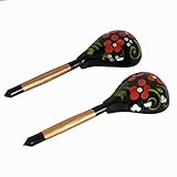 Khokhloma Stil Autre Set aus 2 großen Holzlöffel bemalt Khokhloma Stil - Russland