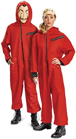 Money Heist Costume, Official Unisex Red Money Heist Jumpsuit for Adults