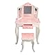 Teamson Kids Childrens Rosa Holz-Schminktisch und Hocker Spiegel TD-11670K