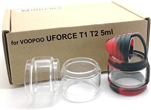 Winnema Silicone Rubber Bands for 18mm Tall 24mm Base T2 Bulb Glass Anti Slip Dust Cap Cover (Black Red)