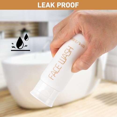 Travel Bottles for Toiletries 5 PCS 3.38 oz TSA Approved Travel Size Containers for Toiletries Leak-proof Shampoo and Conditioner Bottles Refillable Plastic Squeeze Bottle Travel Essentials2