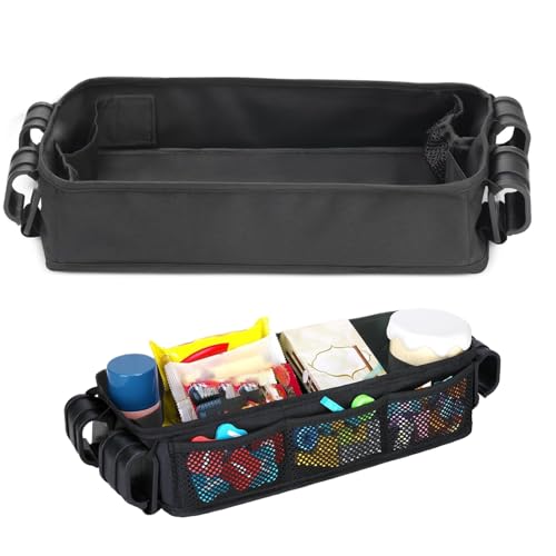Bandeja Para Snacks De Cochecito,Bandeja Con Portavasos Para Silla De Paseo - Organizador Adaptador De Liberación Rápida Para Viajes En Avión Parques Temáticos Residencias Carritos De Compra Trayectos