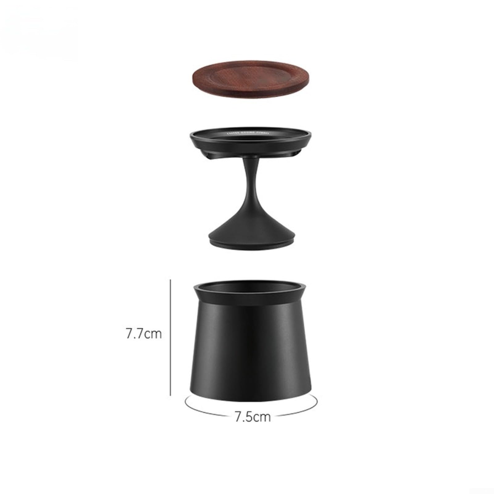 Dosificador manual de café para máquina de espresso, taza receptora de polvo de aleación de aluminio de 58 mm, herramienta dispensadora para el hogar para BARISTA, plata (gris)