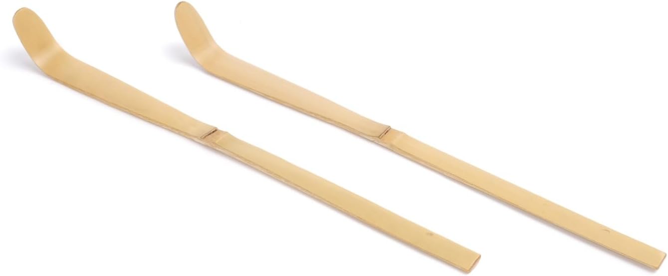 Joyscale Japanese Chashaku, Includes 1 * Purple Matcha Scoops and 1 * Tea spoon holder, Matcha Spoon (Scoop), Brown Traditional Tea Bamboo Scoop for Matcha Tea and Coffee
