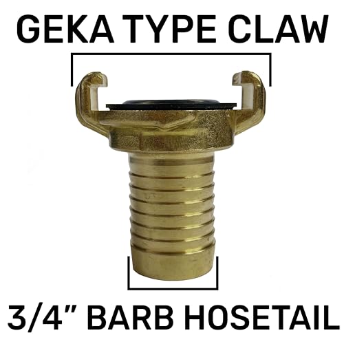 Garden Watering Solid Brass hosepipe Claw Fittings/connectors (Pack of 2) (3/4" Barb x2) as Used by Professional Gardeners,Landscapers and Nursery Workers - Image 2