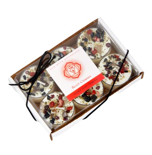 Root Chakra Candle By New Moon Beginnings - Chakra Candles - Crystal & Herb Candles - Aromatherapy Candles - Soy Candle #TOP9