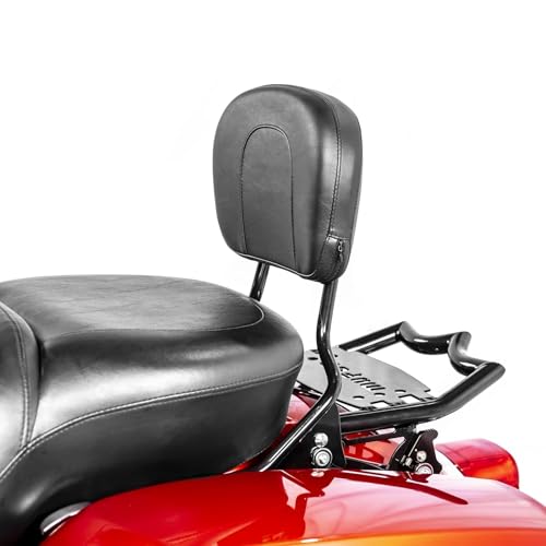 Mofun Detachable Luggage Rack Rear Grab Handles Bracket Kit Crown Luggage Rack Compatible with Harley Touring Street Glide Electra Road Glide Road King 2009-2025, Black - Thumbnail 4