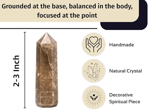 Image of Crystal Heaven Certified Smoky Quartz Tower Obelisk Point For Chakra, Healing And Balancing - Aaa Grade Original Certified Gemstone Agate For Reiki Meditation Yoga Spiritual (2-3 Inches)