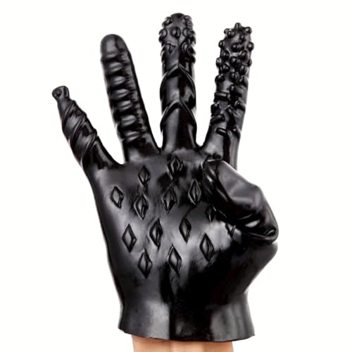 MUGEN∞(夢幻)【人気商品 オナニー グローブ 魔法の指先 マッサージ SMグッズ ブラック】黒 sex用の手袋 手マン ゴム手袋 SMプレイ ソフト シリコーン 防水 厚手 女性用 男性用 男女兼用 オナホ 早漏 包茎 繰り返し使える オーガズム 初心者向け えっちグッズ 大人のおもちゃ アダルトグッズ - 画像5
