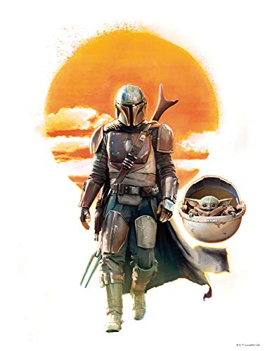 Komar Star Wars Wandbild | Mandalorian The Child Family Trip | Dekoration, Poster, Kunstdruck | Größe 40 x 50 cm | WB-SW-007-40x50,Bunt