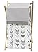 Sweet Jojo Designs Grey and White Baby Kid Clothes Laundry Hamper for Woodland Arrow Collection by