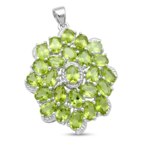 Genuine 25ct Green Peridot 925 Solid...