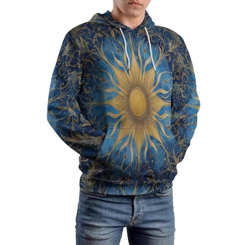Sweat à capuche homme imprimé vortex fantastique bleu chic - 6