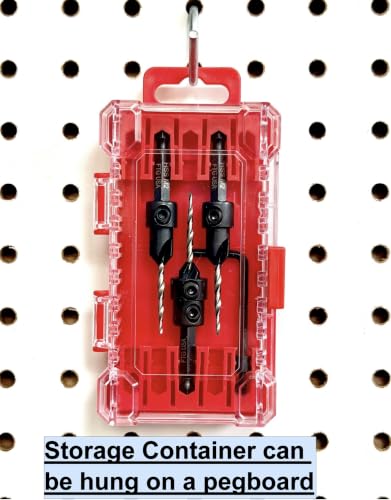 Image of FTG USA 3-Pk #4 (7 /64 inch) Countersink Drill Bit Set, 1 Stop, 1 Wrench & Case