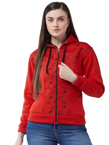 Image of Pivl Women's Fleece Blend Winter hooded Jacket.