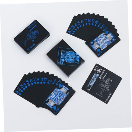 Gatuida wasserdichte PVC Spielkarten Set Blau Kreative Langlebige Poker Karten Biegsam Robust für Familie und Freunde Inklusive Praktischem Papierbox Vielseitig für Blackjack Bridge Poker – Bild 5