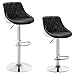eSituro 2X Taburetes de Bar Taburete Alto Cocina Regulable en Altura Juego de 2 Cuero Sintético Sillas Alta con Respaldo Taburete de Cocina con Asiento Tapizado Negro+Blanco SBST0163