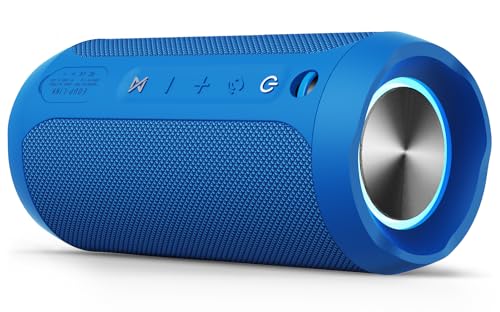 EDUPLINK Bluetooth Speaker, Portable Wireless Speakers, Waterproof IPX7 Speaker, TWS Pairing Stereo, Long Playtime for Home, Travel, Blue