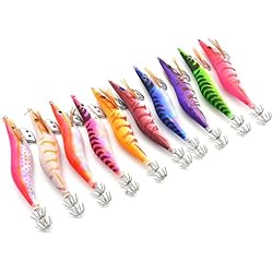 Cebo Calamar Para Pescar OriGlam 10 unids Camarones Luminosos Calamar Jig Señuelos de Pesca en el Mar, Squid Jig Ganchos Duro Pesca Camarón Señuelo Octopus Sepia Señuelos de Pesca en el Mar, Calamar Octopus Camarón Cebo