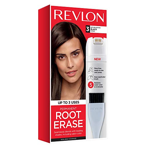 Revlon Root Erase Permanent Hair Color, Root Touchup Hair Dye, Black, 3.2 Fluid