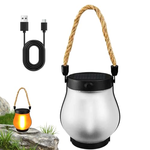 Farol solar jardín con diseño impermeable de alta resistencia y luz de llama parpadeante