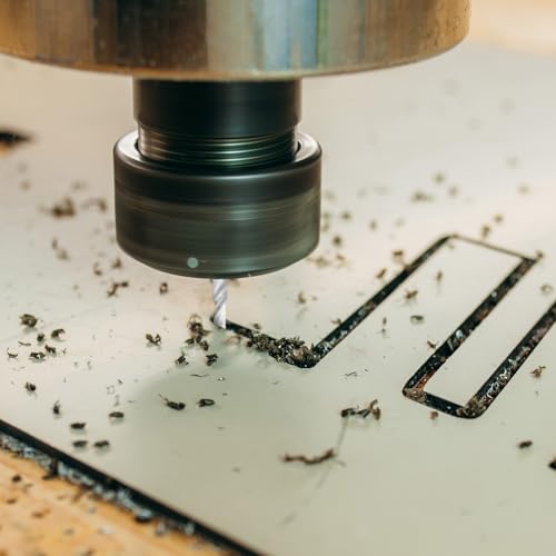 QUARKZMAN Fräser 1/16, Wolframstahl Spiralnutfräser Schaftdurchmesser 1/8, Einschneider CNC Fräser, Silberbeschichtung, Blattlänge 5/16, Gesamtlänge 1-1/2, Härte 44-46