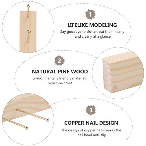 Lurrose Sieraden Organisator Wandmontage Houten Sieraden Houder Armband Staaf Met 7 Haken Voor Holding Oorbellen… - Image 8