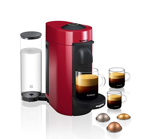 Nespresso 11389 Vertuo Plus Special Edition Red, by Magimix, Coffee Capsule Machine - 3 Months of Coffee and an Aeroccino