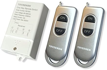 TOVEENEN Wireless Switch 400ft Long Range Wide Voltage 85~265V Large Load Remote Control for Lights Pumps Water Heaters Vacuum(2 Remote)