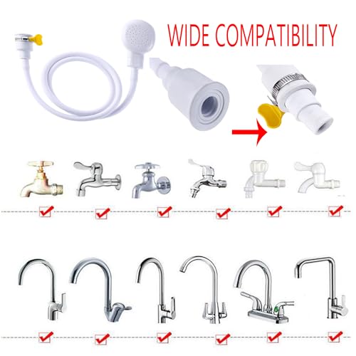 Sink Spray Rubber Hose, Sink Hose Attachment for Faucet Portable Sink Hose Faucet Sprayer, Shampoo Sprayer Hose for Dog, Pets, Bathing Baby, Washing Hair, Rinsing Vegetables. - Image 5