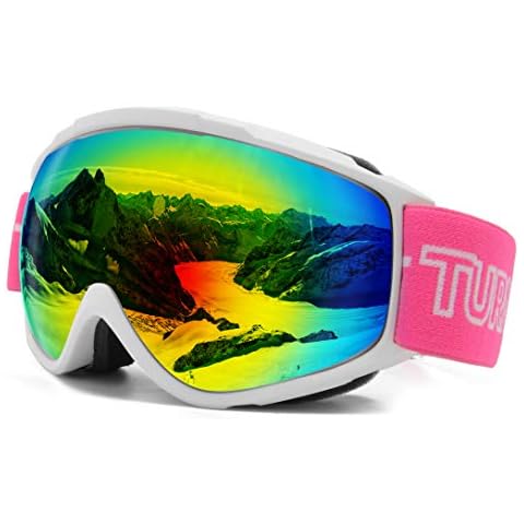 TurnWay OTG Ski/Snowboard Goggles - 100% UV Protection, Anti-Scratch & Anti-Fog - Snow Goggles for Men, Women & Youth Cover
