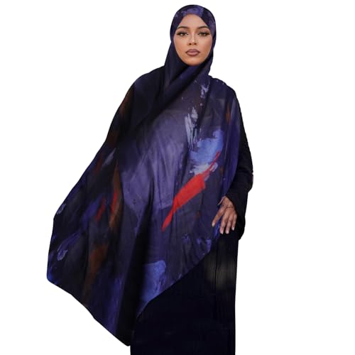 TINAYAUE 78.74 * 35.43 Inch Extra Large Women Hijab with Art Print Muslim Instant Hijab Scarf Ladies Long Head Wrap Scarves4