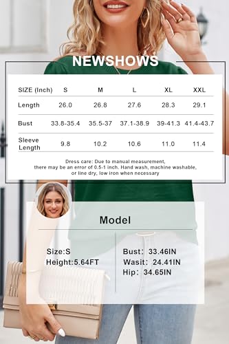 Image of Newshows Women's Sweater Short Sleeve Summer Fall Casual Business Shirts | Stretchy, Breathable, Lightweight, Summer Casual Sweater for Business 2026, Crewneck Dressy Tops, Daily Pullover, Work