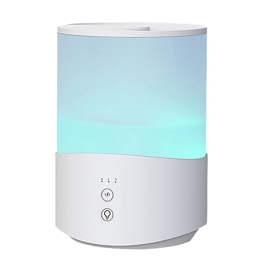 Nawilżacz do sypialni 2,5 l, 7-kolorowa lampka nocna nawilżacz zimnej mgły, nawilżacz powietrza dla niemowląt, 24 dB, odpowiedni dla dzieci z trybem snu, automatyczne wyłączanie amerykańska wtyczka, biała (biała)