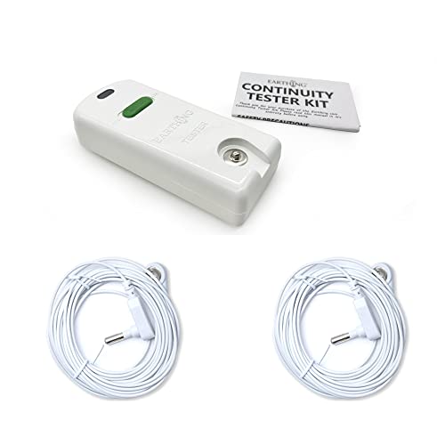 Grounding Continuity Tester Kit with 2 x 15ft Grounding Cords for Grounded Sheets Use to Test Effectiveness of Earth Connected Products Mats,Pads,Wrist Bands,Blankets,Pillow Case
