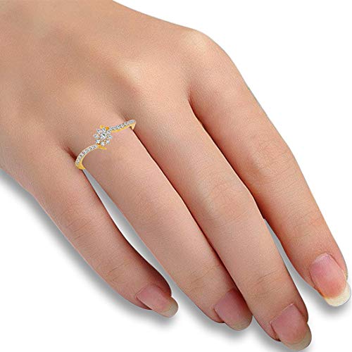 P.C. Chandra Jewellers 18 KT Yellow Gold and Diamond Metal Ring for Women - Image 2