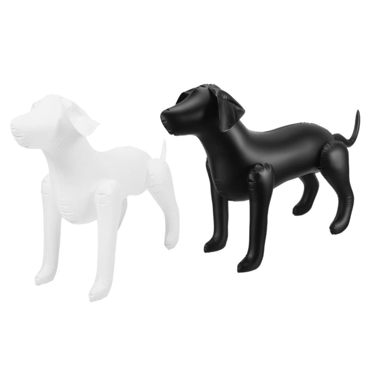 Amosfun Aufblasbare Hunde Schaufensterpuppe aus PVC 2 Stück Weiß Schwarz Langlebiges Haustier Bekleidungsmodell für Ladenausstattung